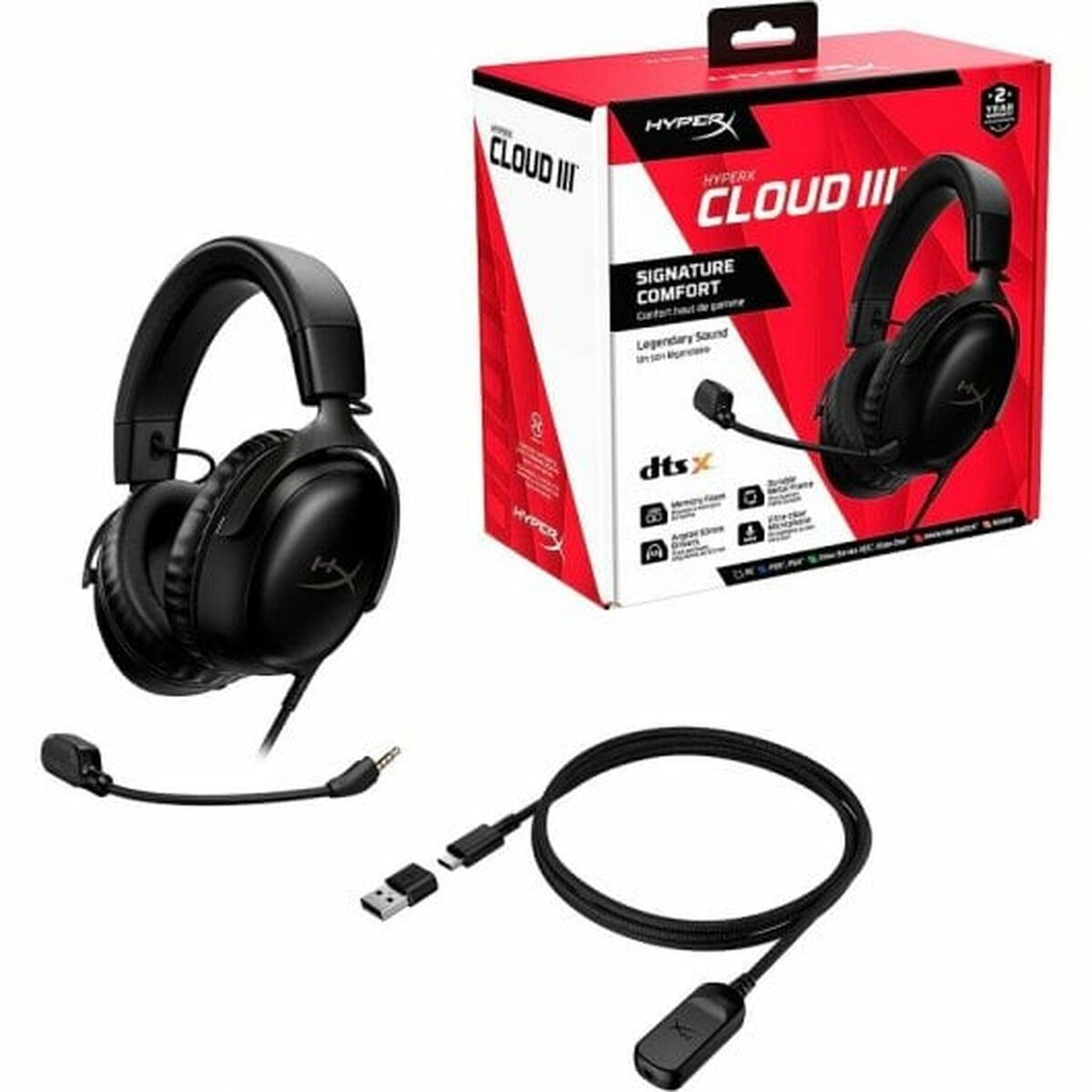 Hyperx Headphones With Microphone Hyperx Cloud Iii Black