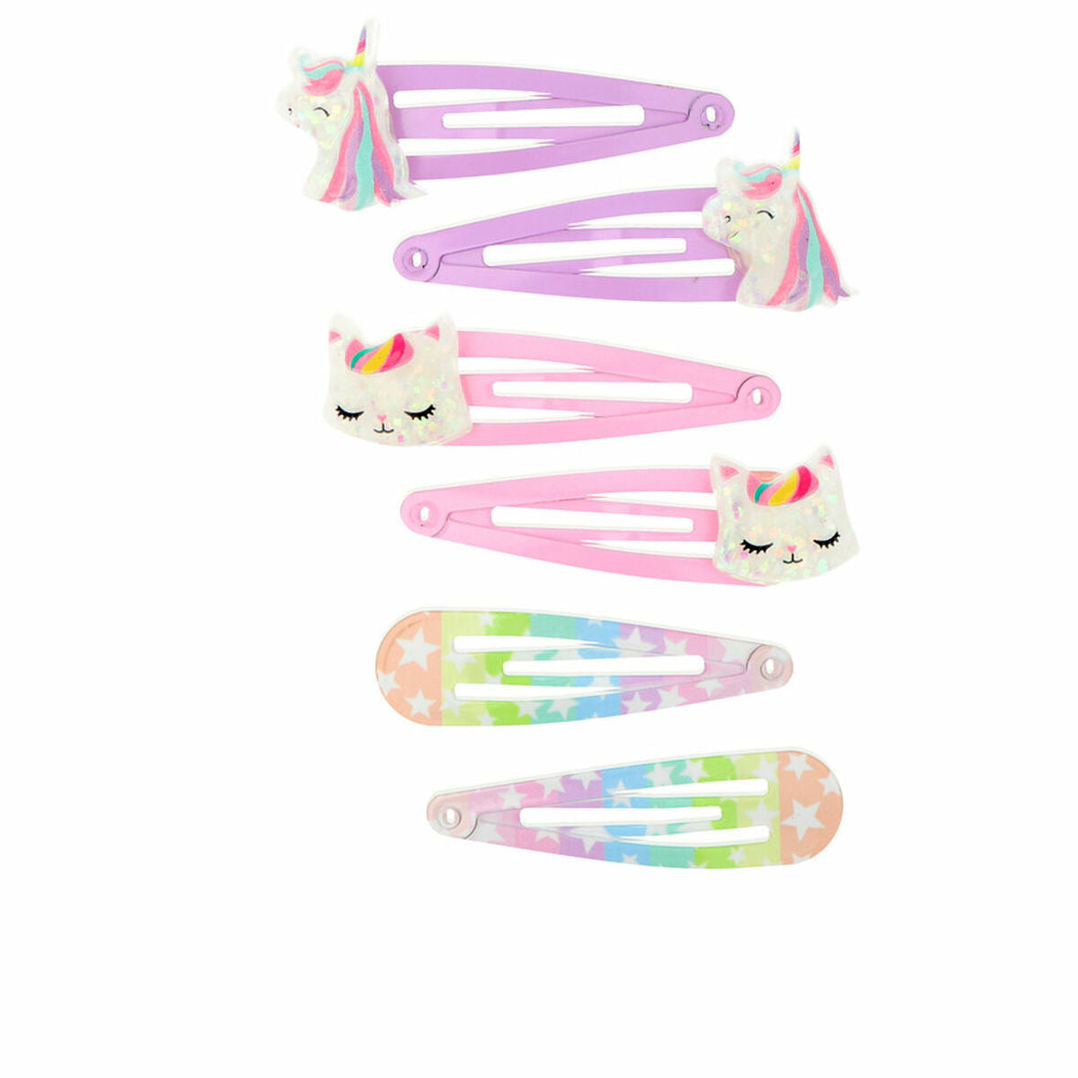 Hair Clips Inca Multicolour Unicorn 6 Units