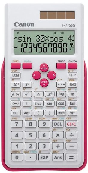 Canon F-715SG Calculator Científica 10 Dígitos + 2 Exponentes Panel Solar Battery White With Magenta — image 1