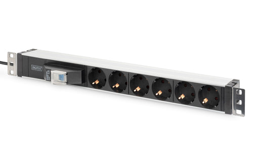 Digitus DN-95417 Unit Distribución Energía (pdu) 1U Black Silver 6 Salidas AC — image 1