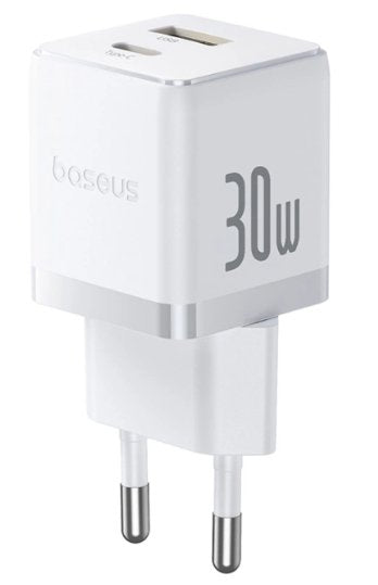 Baseus Charger Network Palm 30W USB-C USB-A - White — image 1