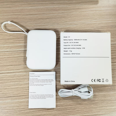 5000mah Portable Three-in-one Power Bank With Cable