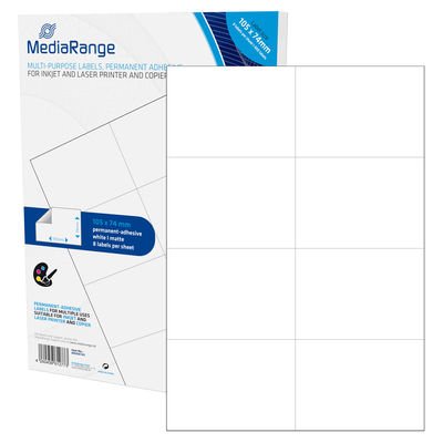 Mediarange MRINK145 Label Self-adhesive Permanente White 400 Pieces