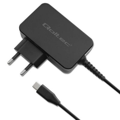 Qoltec 52385 GaN Power Pro Charger 1x USB-C 45W 5-20V 2.25-3A Black — image 1