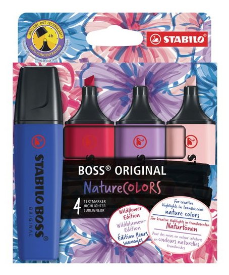 Stabilo Boss Naturecolors Wildflower Edition Pack 4 Marcadores - Trazo Entre 2 And 5MM - Ink With Base Water - — image 1