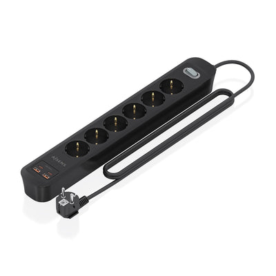 Aisens Power Strip With Switch ASPS-2A2C17-BK 6 Sockets Power 2 USB 2 USB Type-c Cable 1.4M Black — image 1