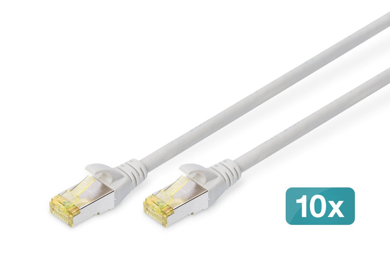 CAT.6A S/FTP Patch CORD10P Awg Cabl 26/7 5M 10 Piezas Gris