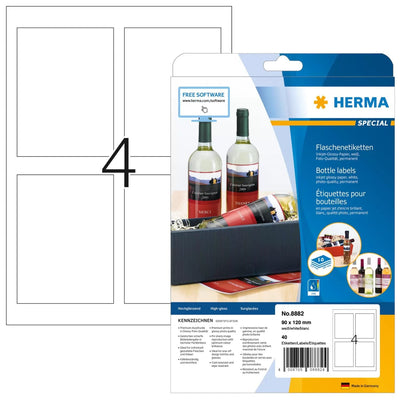Herma Bottle Label Inkjet 90X120 10 Sheets Din A4 40 Pcs. 8882 Labels — image 1
