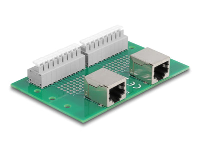 Delock 66994 RJ45 2 X Female a 2 X Bloque Terminals With Pulsador Carril Din — image 1