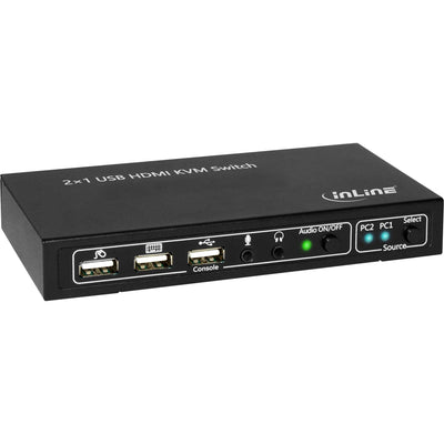 Inline Switch KVM 2X1 Hdmi, 2X1, HDMI 4K2K, Hub USB 2.0, With Audio — image 1
