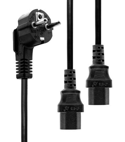 Microconnect PE011318 Cable Transmisión Black 1,8M Plug Type F Acoplador C13 2 X — image 1