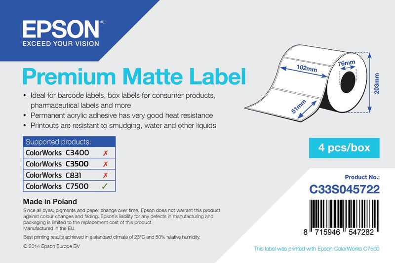 Epson Premium Matte Label White Matte