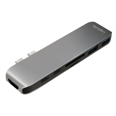 Logilink UA0302 Hub Interfaz USB 3.2 Gen 1 (3.1 Gen 1) Type-c 5000 Mbit/S Aluminium Black — image 1