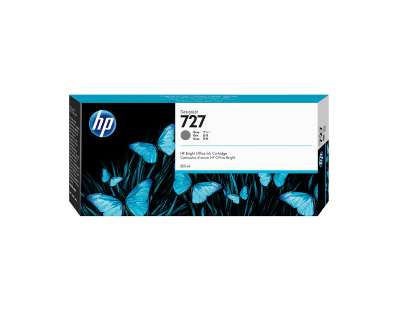 HP Genuine Ink 727 300ML Grey Basado Ink Genuine Designjet T1530, T2500, T2530, T930