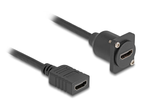 Delock D Type HDMI Cable Connector Female a Female Black 20CM — image 1