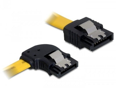 Delock SATA 3GB S Cable Gerade Auf Links Gewinkelt 50CM Yellow — image 1