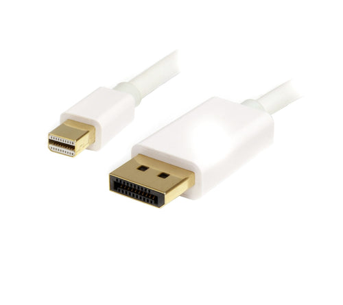 StarTech.com Cable Adapter 1M Monitor Mini DisplayPort 1.2 Male a DP Male 4K With Stand Hbr White Cable Displa — image 1