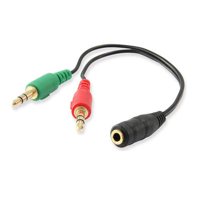 Ewent EC1642 Cable Audio 0,15M 3,5MM 2 X 3,5MM Black Green Red Ewent Cable Adapter Audio Jack 3.5/H 4 Pines a  — image 1