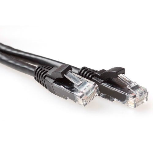 Black 10 Meter U UTP CAT.6A Patch Cable Snagless With RJ45 Connectors
