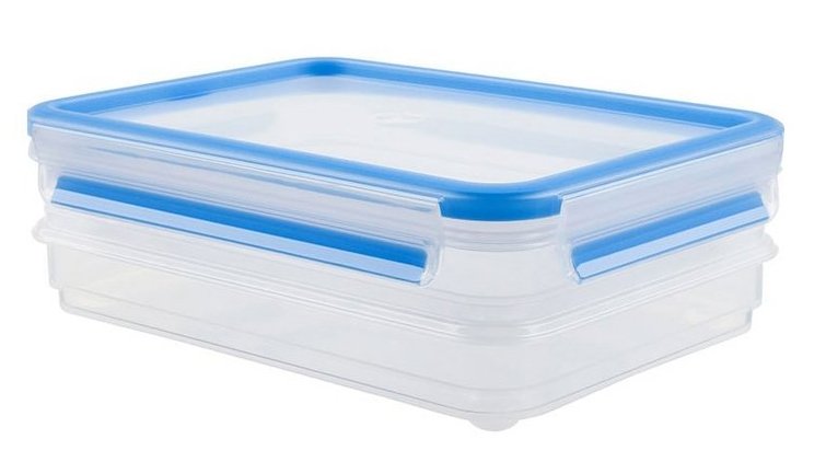 Emsa 508556 Recipiente Almacenar Comida Plaza Container 1 L Blue Transparent 3 Pieces