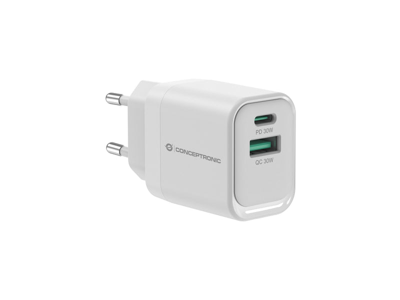 Conceptronic Wall Charger Quick Charge 3.0 Pd Pps 1PUERTO USB-C 1 Port USB-A Althea 33W