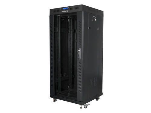 Lanberg Cabinet Independiente 19 Pulgadas Gabinete 27U 600X600 Door Glass LCD Paquete Flat Black — image 1