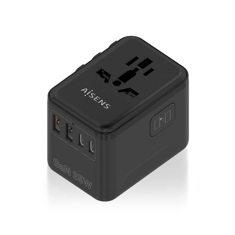 Aisens Wall Charger Universal GaN Travel ASPS-2A3C09-BK Socket Power Universal 3x USB Type-c 2x USB 35W