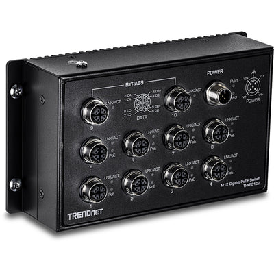 Trendnet Indust Switch 10-PORT EN50155 M12 Gbit PoE + Railway — image 1