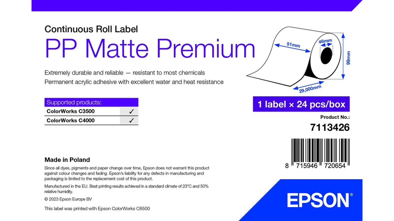 Epson 7113426 Label Printer White Label Printer Self-adhesive