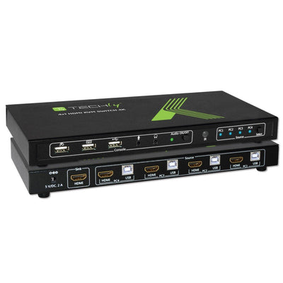 Techly KVM Switch Usb, Hdmi, 4K, 4 Wege — image 1
