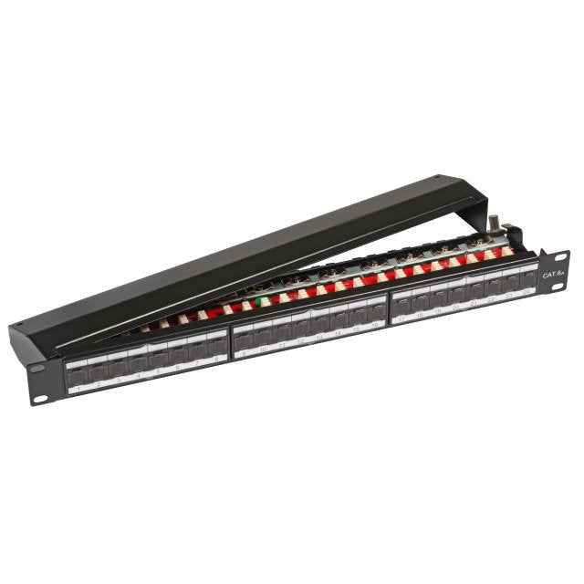 Efb Patchpanel STP 24x RJ45 CAT.6A Class Ea, 19 1HE, RAL9005 Black