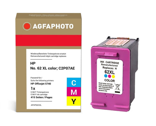 Agfaphoto APHP62CXL Ink Reemplaza HP 62XL Colour C2P07AE — image 1