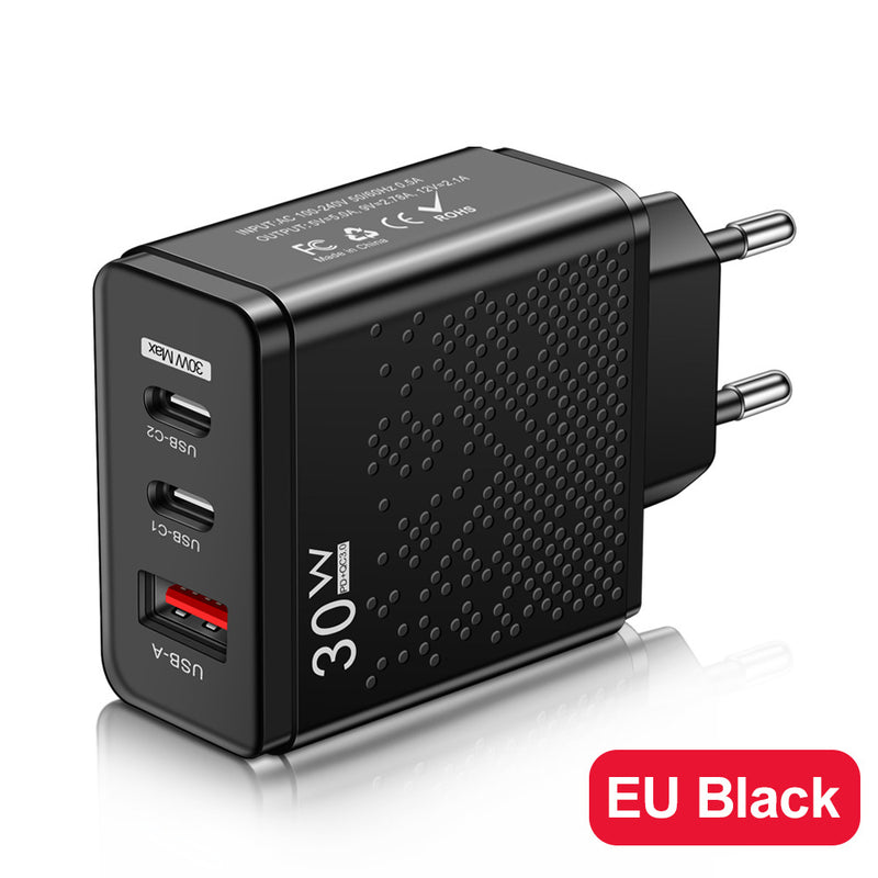 Luminous LED USB 2PD Type-c Mobile Phone Charger
