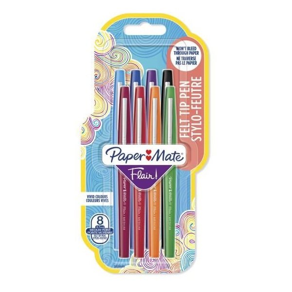 Pen Fibre Paper Matte Flair 8ER Candy Pop M 0.7MM Blíster