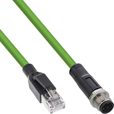Inline® Industrial Network Cable M12 4-PIN D-coded Male Plug a RJ45, Pur 20M — image 1