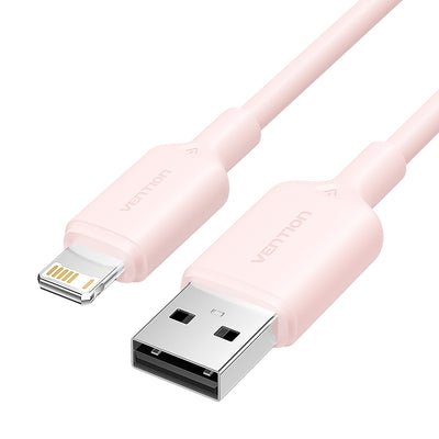 Vention USB Cable 2.0 Lightning Lampf USB Male Lightning Male 480Mbps 1M Pink — image 1