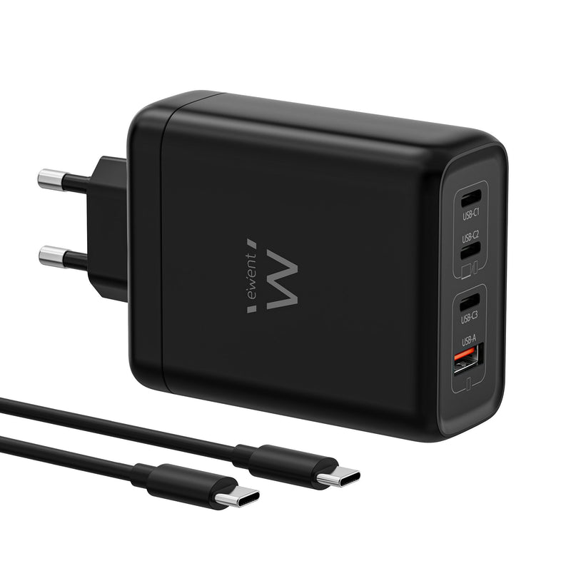 Ewent Charger EW1337 140W 3x USB Type-c 1x USB Type a Black