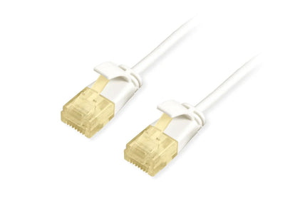 Equip Network Cable CAT.6A Slim U UTP 2x RJ45 3.00M White Lszh — image 1