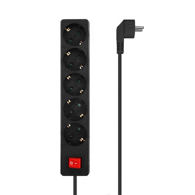 Aisens Power Strip 5 Sockets With Switch With Cable 3×1.5MM2 - 1.4M - Black — image 1