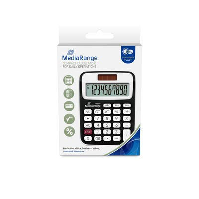 Calculator Mediarang Screen LCD Solar/Battery White Black — image 1