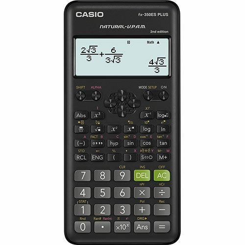 Casio Calculator Científica FX-350ESPLUS-2 Black Screen 12 Dígitos