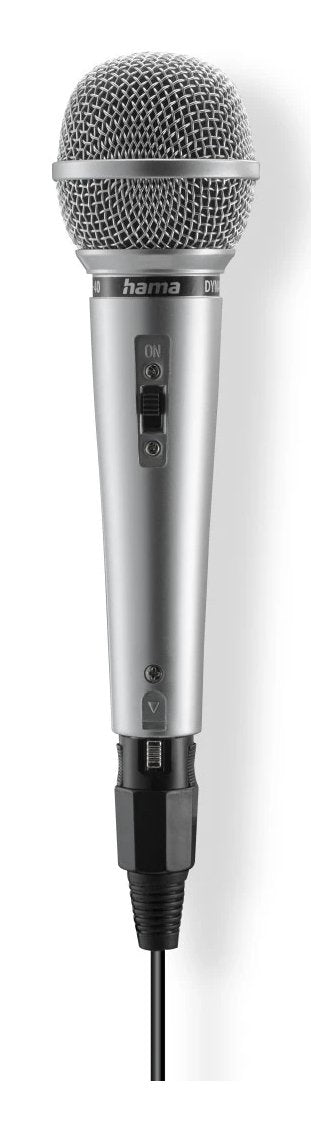 Hama Jam Star Microphone Dinamico - Cable 3M - 100HZ - Jack 3.5MM - Cardioide - 600 Ohm - 170X52X52MM - Silver