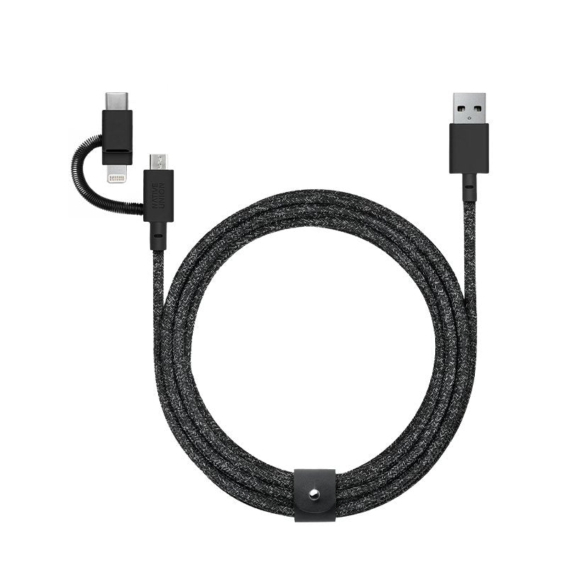 Native Union Belt-ulc-cs-blk-np USB Cable 2M USB a USB C/Micro USB a/Lightning Black