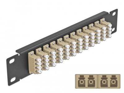 Delock 10 Panel Connection Fo 12 Ports Lc Quad Beige 1 U Black — image 1
