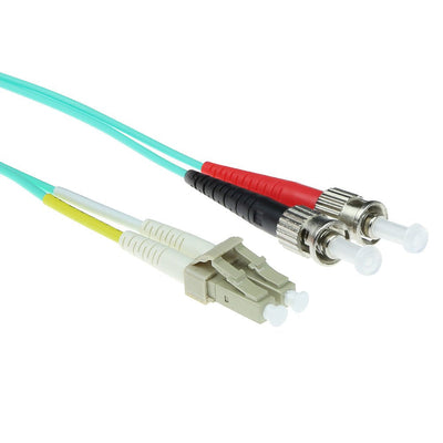 1 Meter Lszh Multimode 50 125 OM3 Fiber Patch Cable Duplex With Lc And St Connectors — image 1