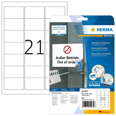 Herma Labels Dirección 5074 White 63,5 X 38,1MM — image 1