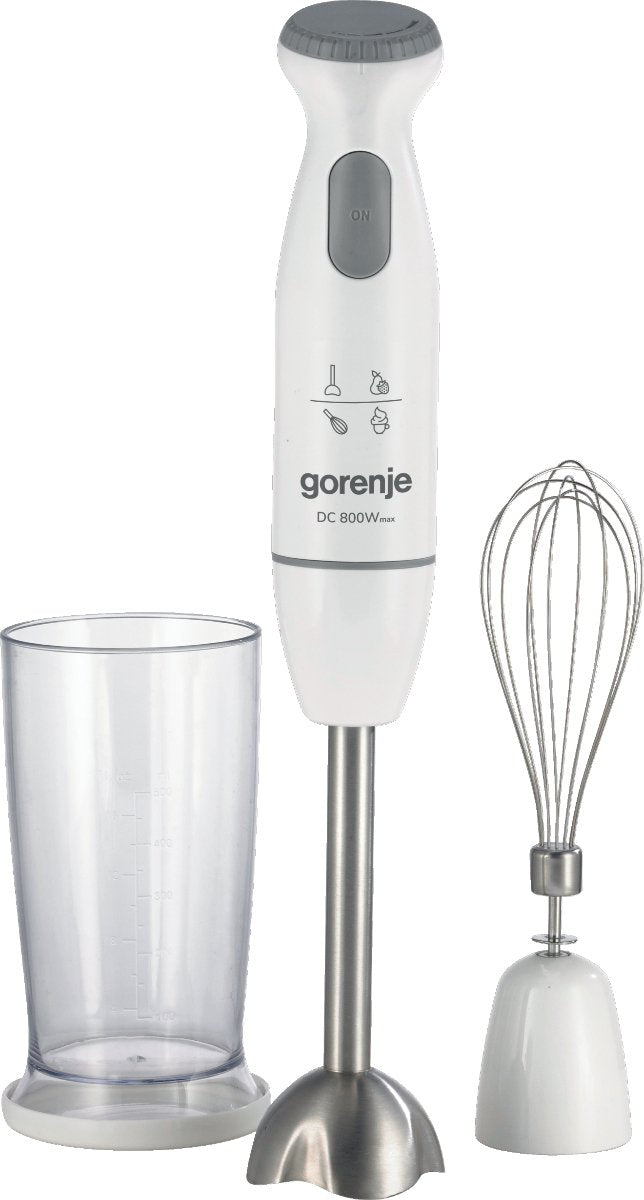 Gorenje HBC802QW - Blender Inmersión, 800W, Punta Steel Inoxidable, 4 Cuchillas