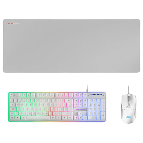 Mars Gaming Pack Gaming Mcpx Keyboard H-mech + Mouse Óptico + Mouse Pad White — image 1