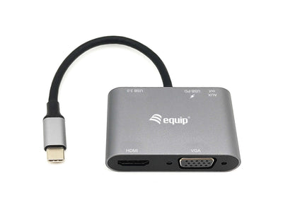 Equip Adapter USB-C 5IN1 HDMI 4K VGA USB 3.0 Type a + USB-C Charging 100W 133483 — image 1