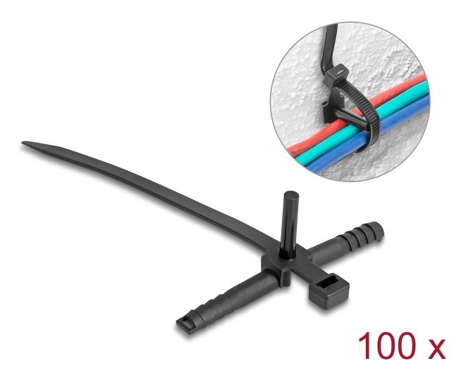 Delock Brida Cables With Taco L 150 X B 7,0MM Black 100 Units